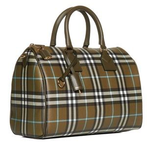 Burberry Medium Checked Zipped Bowling Bag